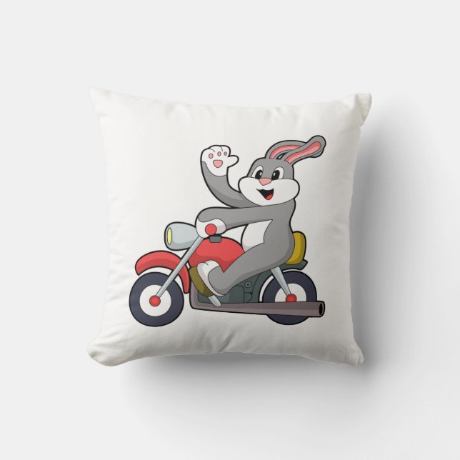 Kanin som Biker med motorcykel.PNG Kudde (Framsida)