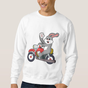 Kanin som Biker med motorcykel.PNG Lång Ärmad Tröja