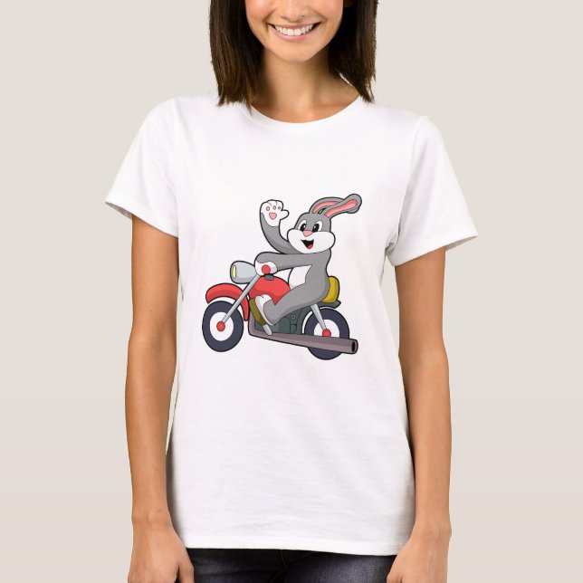 Kanin som Biker med motorcykel.PNG T Shirt (Framsida)