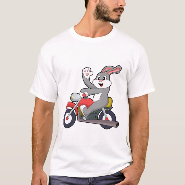 Kanin som Biker med motorcykel.PNG T Shirt (Framsida)
