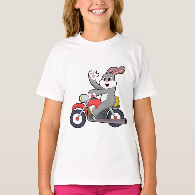 Kanin som Biker med motorcykel.PNG T Shirt (Framsida)