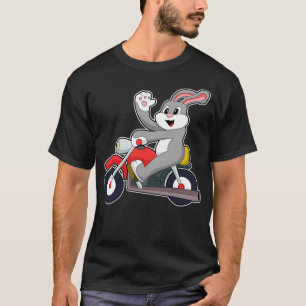 Kanin som Biker med motorcykel T Shirt
