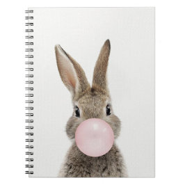 Kanin som blåser rosa tuggummibubbla anteckningsbok