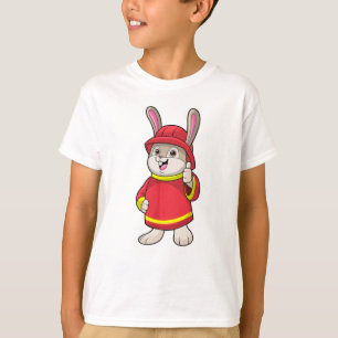 Kanin som brandman med Helmet T Shirt
