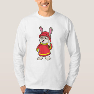 Kanin som brandman med Helmet T Shirt