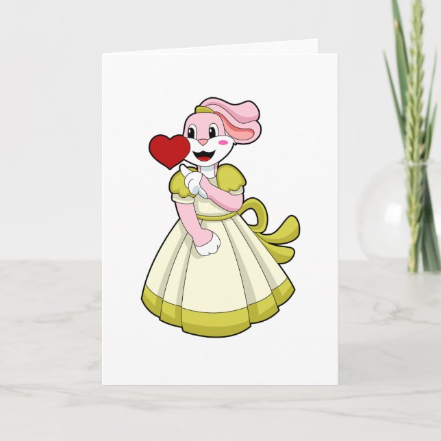 Kanin som Bride med Bröllop dress.PNG Kort (Framsida)