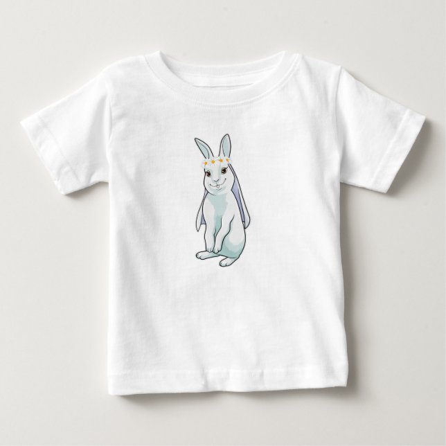 Kanin som brud med blomsterkrans t shirt (Framsida)
