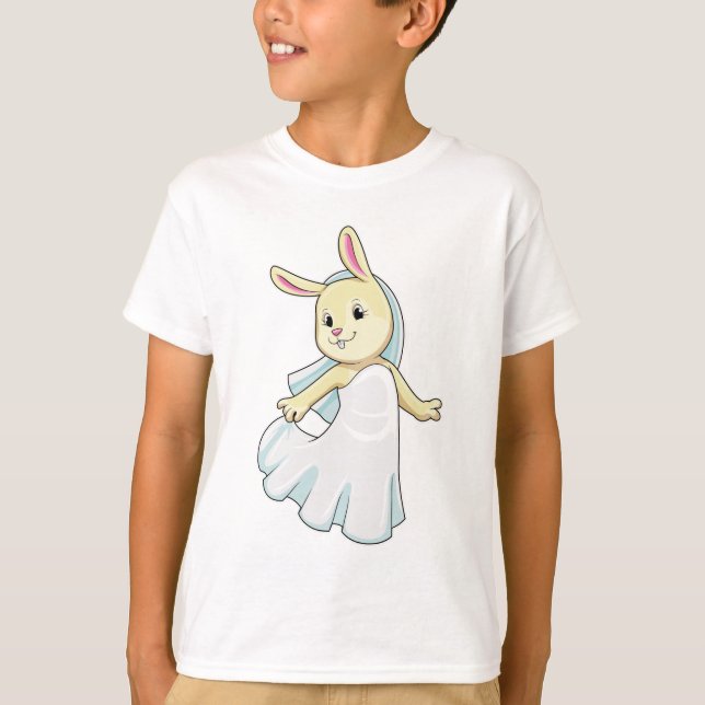 Kanin som brud med slöja t shirt (Framsida)