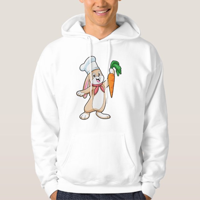 Kanin som Cook med morot Hoodie (Framsida)