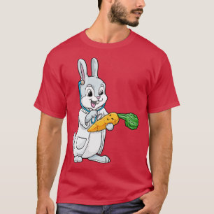 Kanin som doktor med stethoskop och morot t shirt