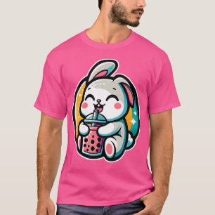 Kanin som dricker Boba Bubble Tea Kawaii Anime Söt T Shirt
