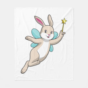 Kanin som Fairy med Magic trollspö Fleecefilt