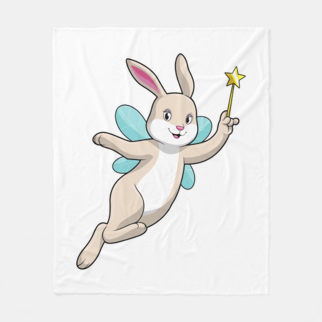Kanin som Fairy med Magic trollspö Fleecefilt (Framsidan)