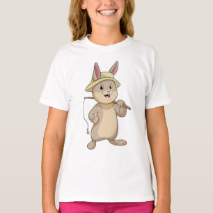Kanin som Fisher med fiskstam T Shirt