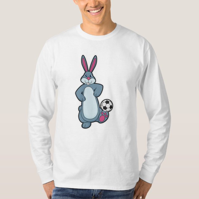 Kanin som fotbollsspelare med fotboll t shirt (Framsida)