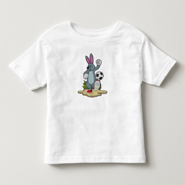 Kanin som fotbollsspelare med fotboll t shirt (Framsida)