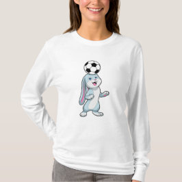 Kanin som fotbollsspelare med fotboll t shirt