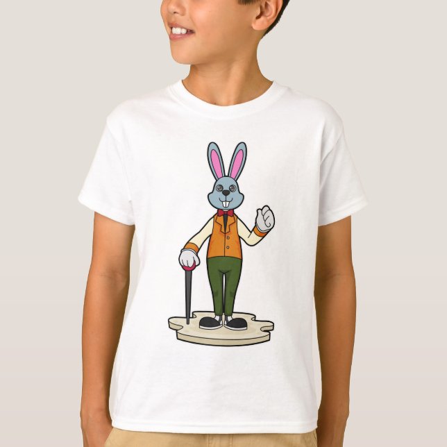 Kanin som gentleman med Käpp T Shirt (Framsida)