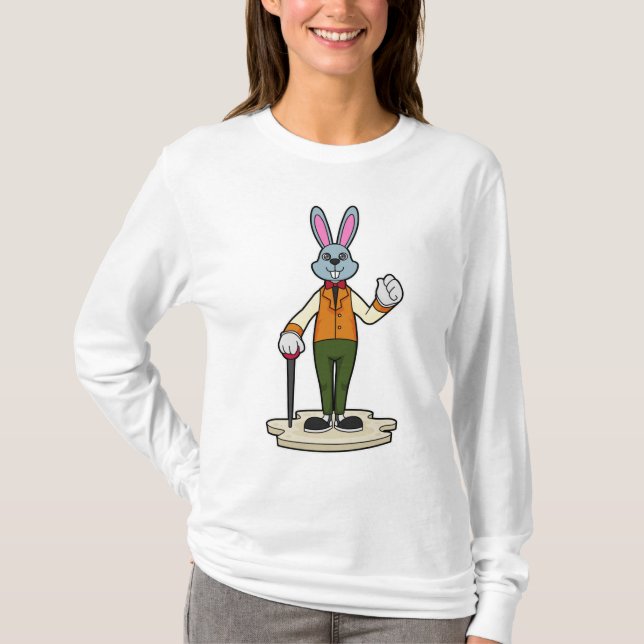Kanin som gentleman med Käpp T Shirt (Framsida)