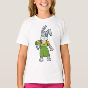 Kanin som Hairdresser med Hairdryer T Shirt
