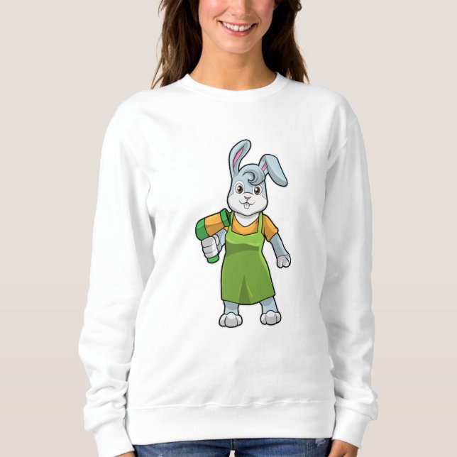 Kanin som Hairdresser med Hairdryer T Shirt (Framsida)