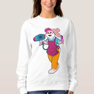 Kanin som Hairdresser med hårtorktumlare och komb T Shirt