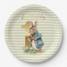 Kanin som håller grönsaker Första födelsedagen