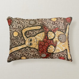 Kanin som håller upp kollage av fisktyg prydnadskudde