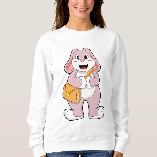 Kanin som Hiker med bag T Shirt (Framsida)