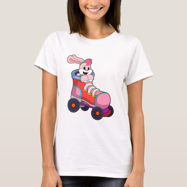Kanin som infogad Skater med infogade skal T Shirt (Framsida)