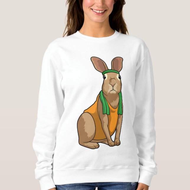 Kanin som löpare med handduk t shirt (Framsida)
