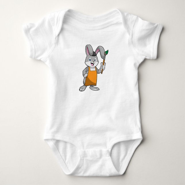 Kanin som målare med målarpensel t shirt (Framsida)