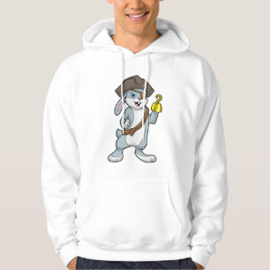 Kanin som Pirat med Krok hand och Pirat hat Hoodie