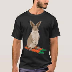 Kanin som Skier med Ski T Shirt
