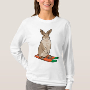 Kanin som Skier med Ski T Shirt