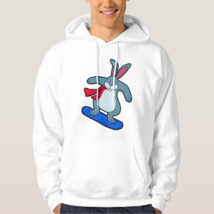 Kanin som Snowboarder med snöpapp och Scarf Hoodie