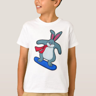 Kanin som Snowboarder med snöpapp och Scarf T Shirt