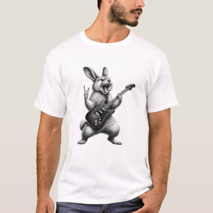 Kanin som spelar gitarr Rockstjärna Kaninälskare P T Shirt