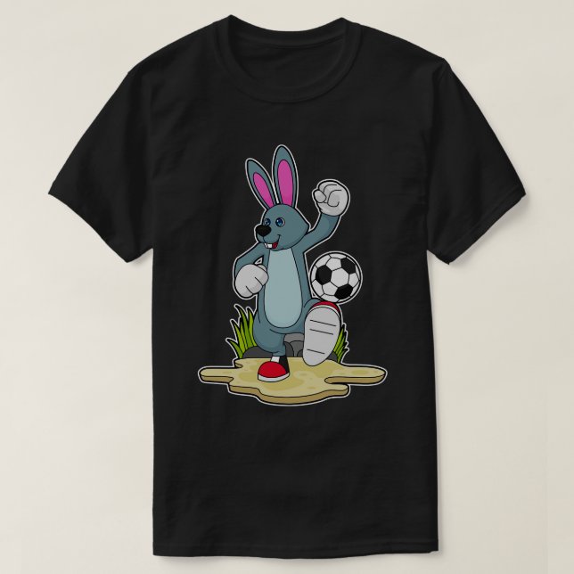 Kanin som spelare med fotboll t shirt (Design framsida)