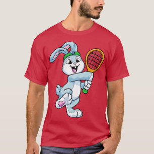Kanin som tennisspelare med huvud på Tennis T Shirt