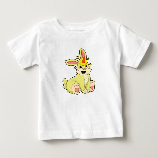 Kanin som Unicorn T Shirt (Framsida)