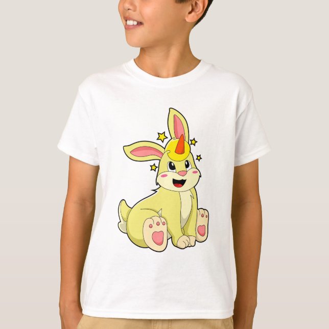 Kanin som Unicorn T Shirt (Framsida)
