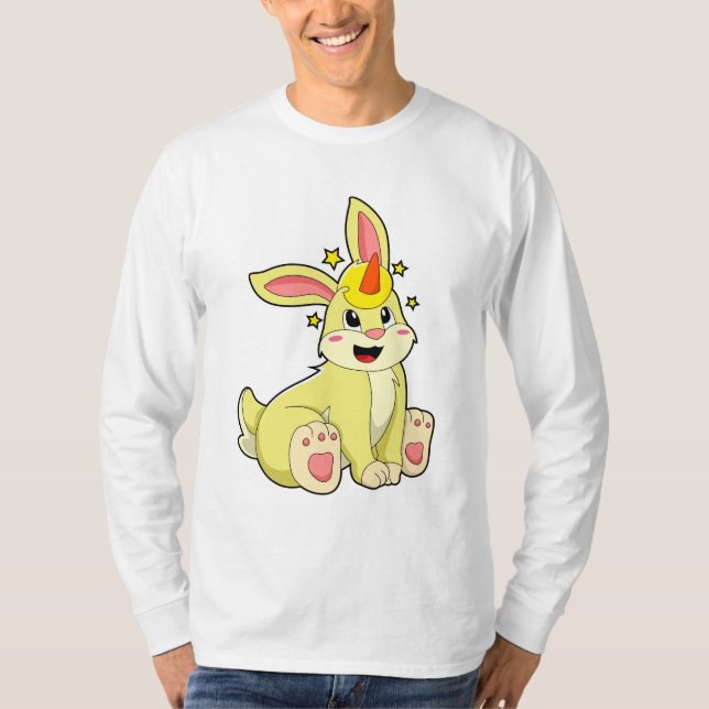 Kanin som Unicorn T Shirt (Framsida)