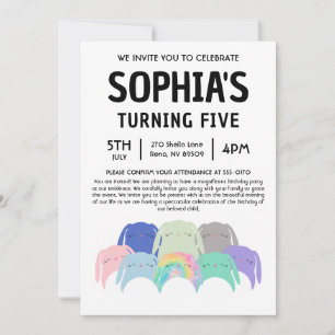 Kanin Squishmallow Födelsedagsfest Inbjudningar