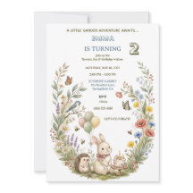 Kanin trädgård födelsedagsinbjudan, Whimsical Kids