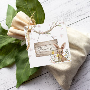 Kanin Träskylt Tack Baby Shower Vår Gåvor Etiketter
