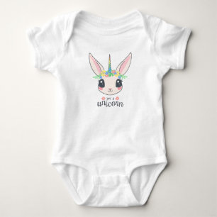 Kanin Unicorn med Pony Ansikte Baby Shirt T Shirt