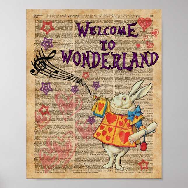 Kanin välkommen till.. Alice In Wonderland Poster (Framsidan)