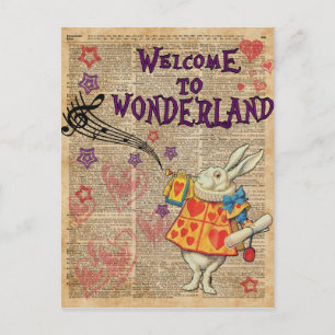 Kanin välkommen till.. Alice In Wonderland Vykort