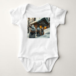Kanin, valp framsida & rymd neon påskkanin baksida t shirt